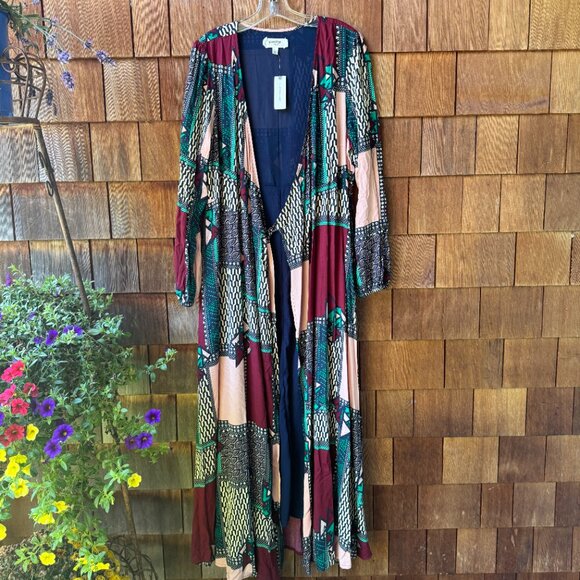 NWT Anthropologie Porridge Virginia Wrap Patchwork Print Maxi in Women's Large - Picture 10 of 14